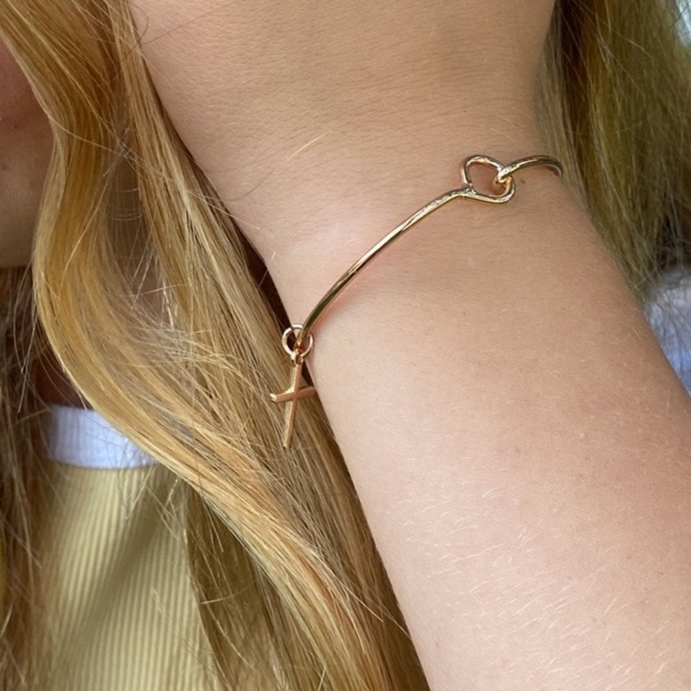 Handmade Gold Cross Charm Bracelet